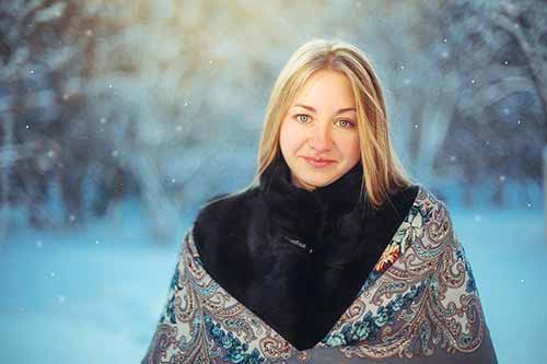 One of the most beautiful Ukrainian women in winter attire.